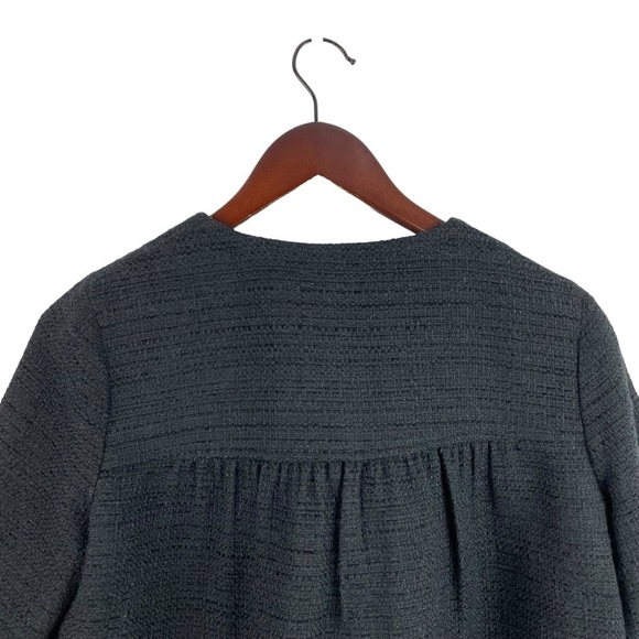 Theory | Tilford Black Tweed Elbow Sleeve Shrug Crop Jacket - Picture 5 of 8
